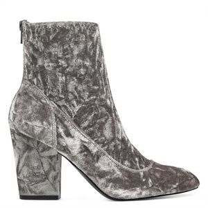 Nine West Sterra Grey Velvet Sock Bootie